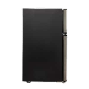 3.1 cu. ft. ENERGY STAR Double Door Mini Fridge in Stainless Steel with Freezer