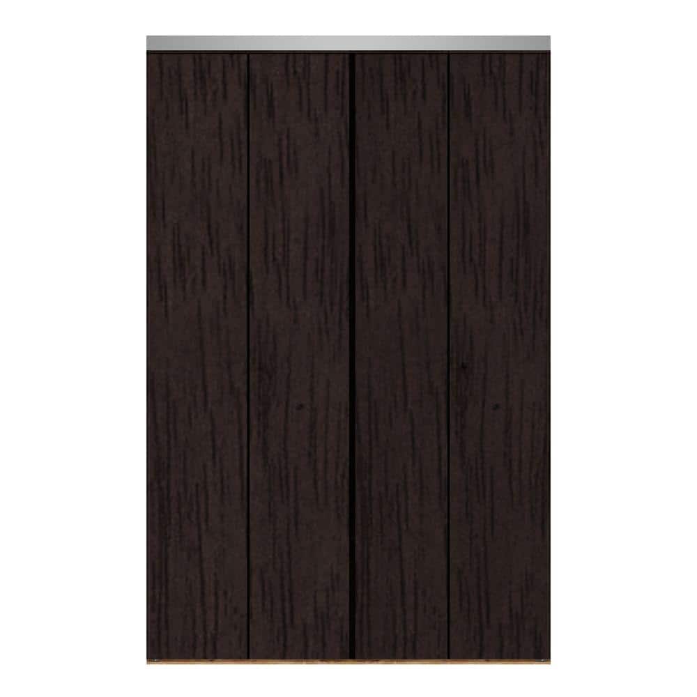 72 in. x 84 in. Smooth Flush Espresso Solid Core MDF Interior Closet Bi-fold Door with Chrome Trim price history on PriceWatchPro