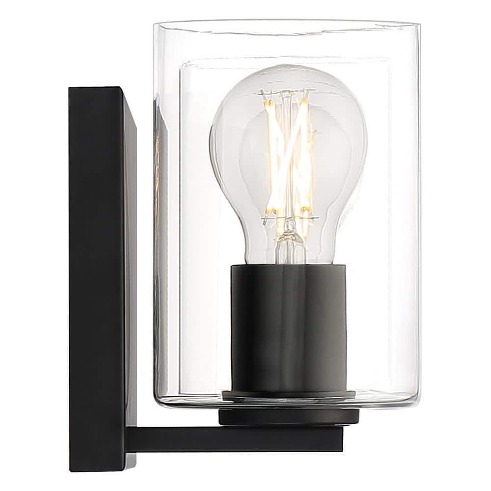 Oslo Matte Black Cylinder 3-Light LED Vanity Wall Sconce