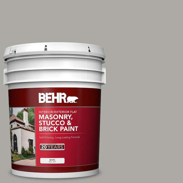 5 gal. #6794 Silver Gray Flat Interior/Exterior Masonry, Stucco and Brick Paint