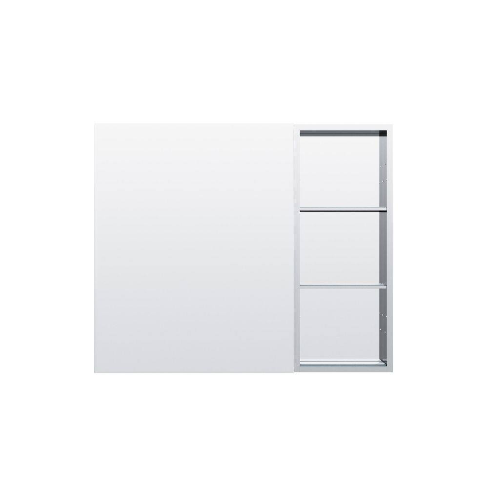 32 in. W x 30 in. H Rectangular Medicine Cabinet with Mirror in Silver with Adjustable Shelves, Soft-Close, Side Cabinet price history on PriceWatchPro