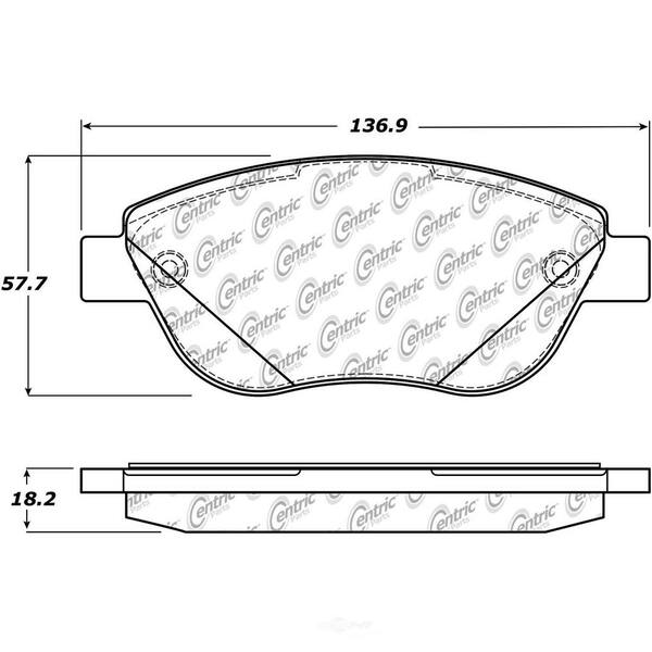 Centric Parts Disc Brake Pad Set 2012-2017 Fiat 500 1.4L