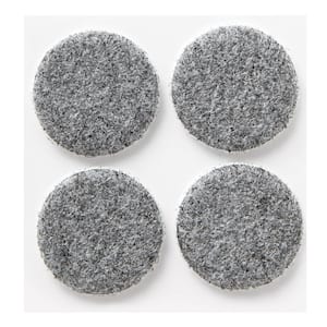 1.5 in. Gray Round Heavy-Duty Surface Protection Felt Floor Pads (8-Pack)