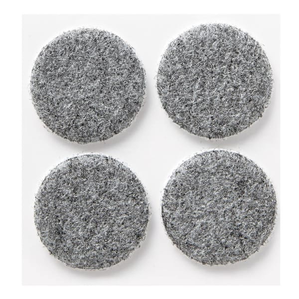 Scotch 1.5 in. Gray Round Heavy-Duty Surface Protection Felt Floor Pads (8-Pack)
