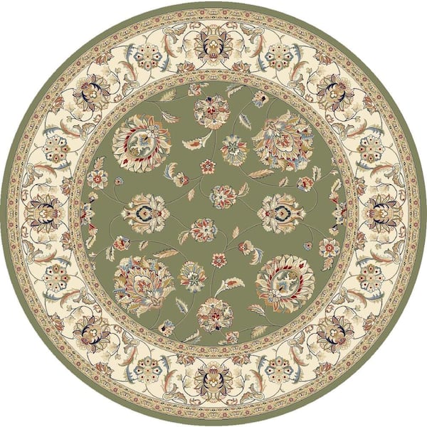 Unbranded Judith Green/Ivory 5 ft. x 5 ft. Round Indoor Area Rug