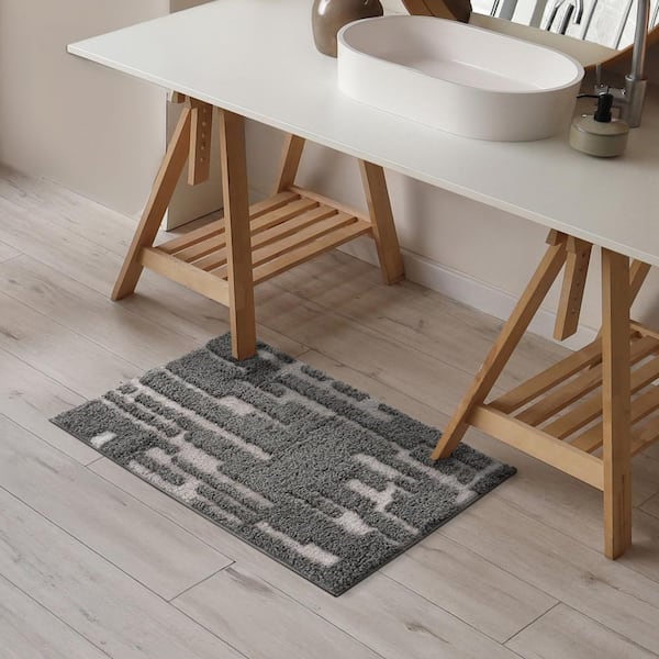 Artisan Shag Gray 2 ft. x 3 ft. Abstract Indoor Area Rug