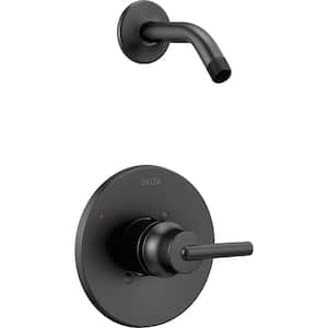 Trinsic 1-Handle Wall Mount Shower Faucet Trim Kit in Matte Black (Valve and Showerhead Not Included)
