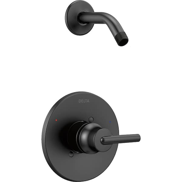 Delta Trinsic 1-Handle Wall Mount Shower Faucet Trim Kit in Matte Black (Valve and Showerhead Not Included)