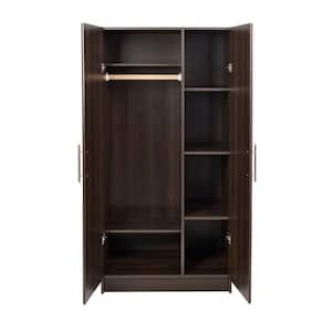 Elite Espresso Wardrobe Cabinet with Storage 32 in W. x 65 in H. x 21 in D.