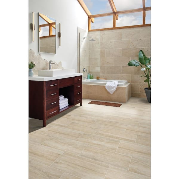 Trevi Sand 12 in. x 24 in. Matte Porcelain Travertine Look Floor and Wall Tile (512 sq. ft./Pallet)