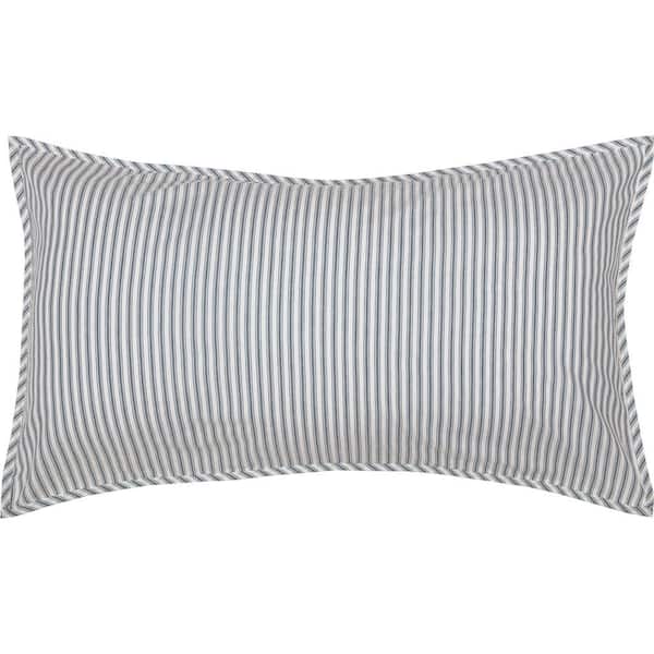 VHC BRANDS Sawyer Mill Blue Farmhouse Ticking Stripe Cotton King Sham