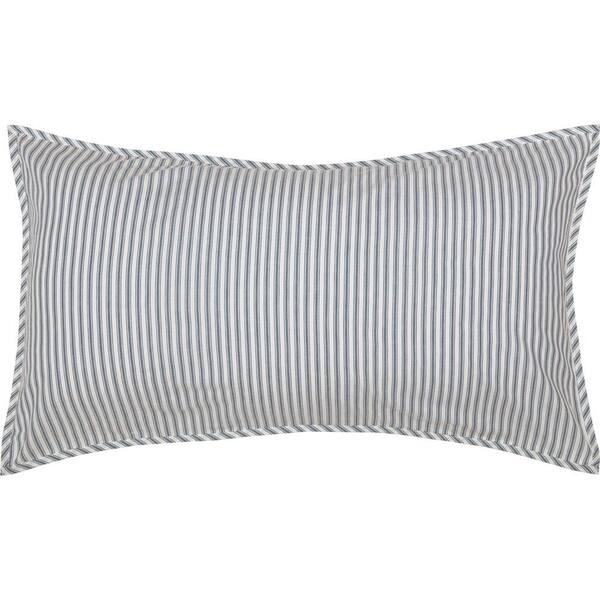 VHC Brands Sawyer Mill Ticking Stripe Pillowcase, Charcoal