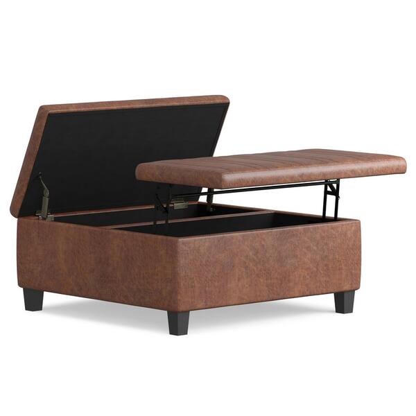 Simpli Home Ellis 36 in. Wide Contemporary Square Coffee Table