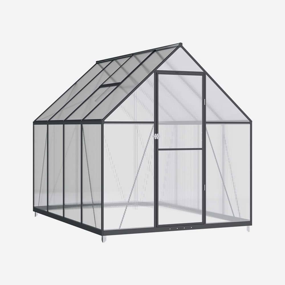 8 ft. W x 12 ft. D x 7 ft. H Outdoor Greenhouse, Polycarbonate Greenhouse with Window and Quick-Setup Structure price history on PriceWatchPro