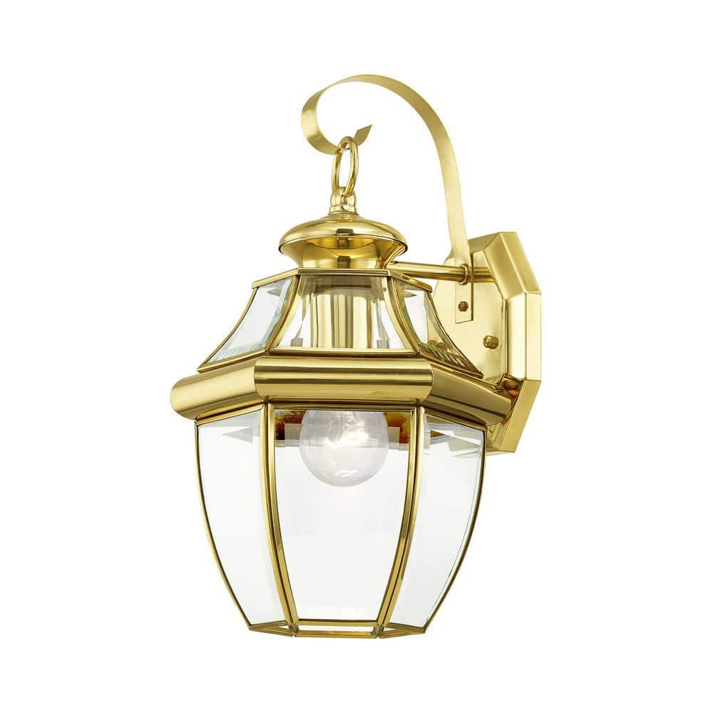 Polished Brass Traditional Outdoor Wall Lantern Sconce