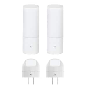 3.46 in. Plug-In Automatic Dusk to Dawn Cylinder and Directional LED Night Light, White (4-Pack)