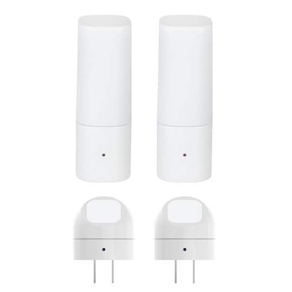 Globe Electric 3.46 in. Plug-In Automatic Dusk to Dawn Cylinder and Directional LED Night Light, White (4-Pack)