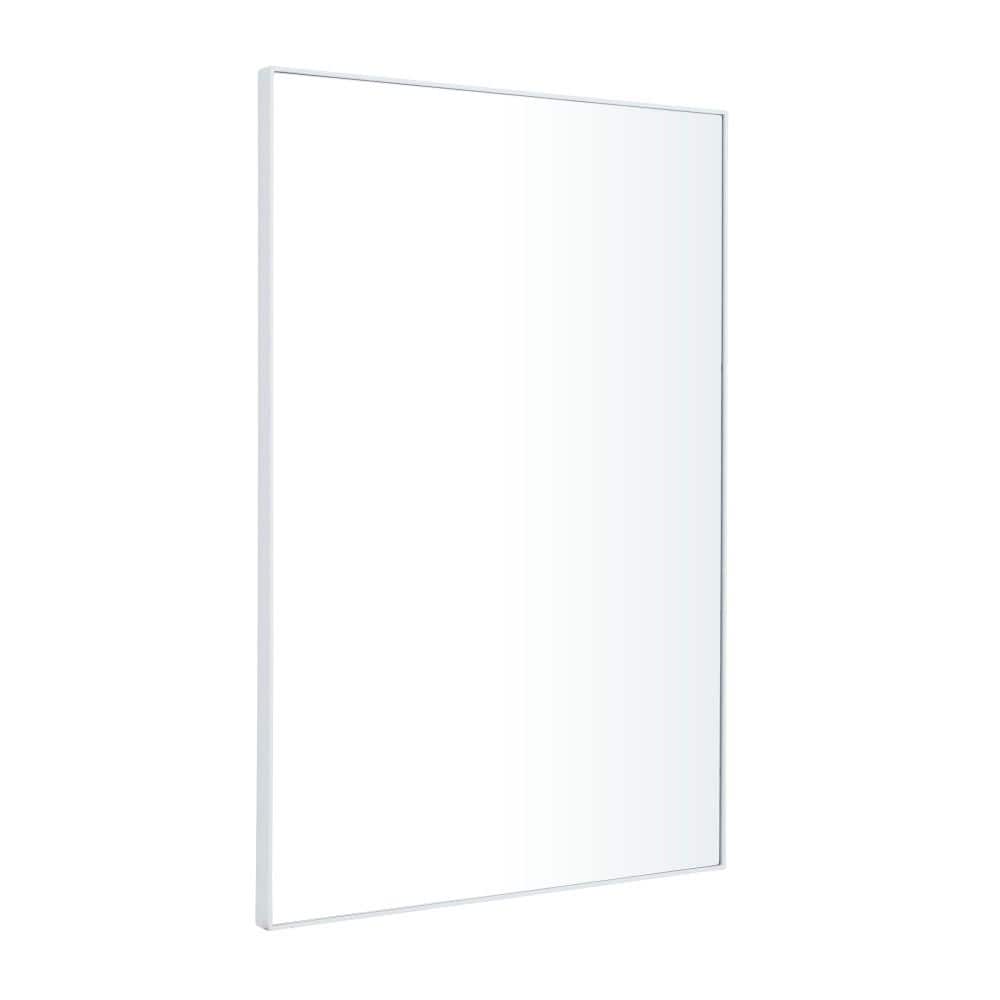 Modern 24"x36" Rectangular Black Wood Wall Mirror