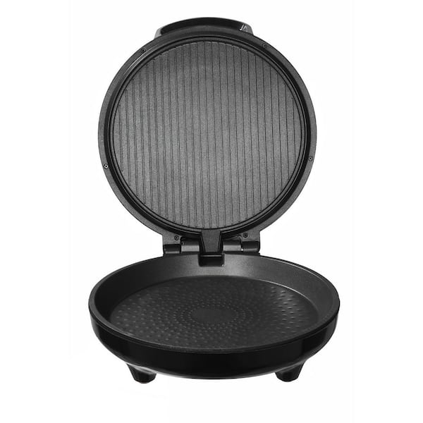 Pizza Oven, Electric Outdoor Pizza Oven in Black, 12 in. 1200W Electric Pizzas Cooker, Non-Stick Coating, 180° Open