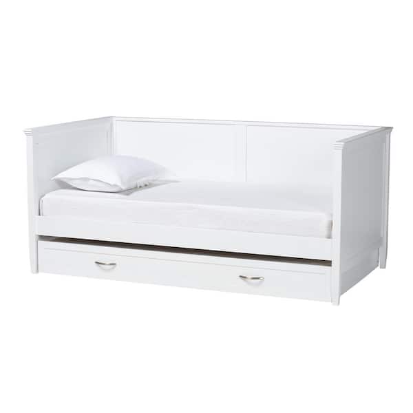 Baxton Studio Viva White Full Daybed with Trundle