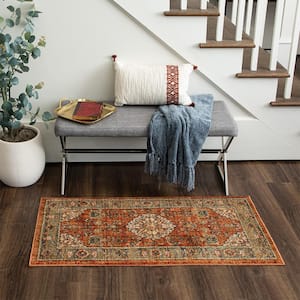 Fitzgerald 2 ft. x 4 ft. Spice Abstract Scatter Area Rug