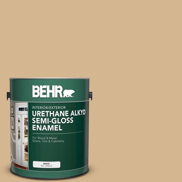 BEHR 1 gal. 320F4 Desert Camel Urethane Alkyd SemiGloss Enamel
