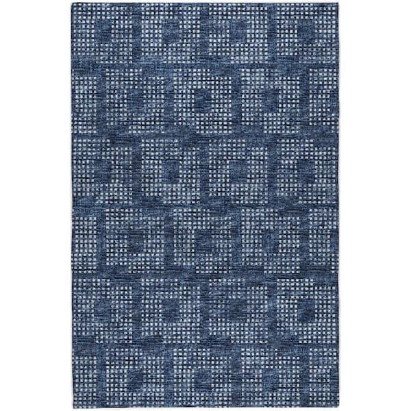 Dream Shag Premium Machine Washable Abstract ADS33 Blue 10 ft. x 14 ft. Area Rug