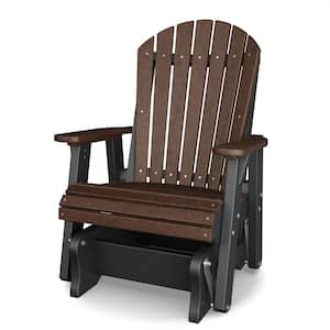 Heritage 1-Person Tudor Brown and Black Plastic Outdoor Glider