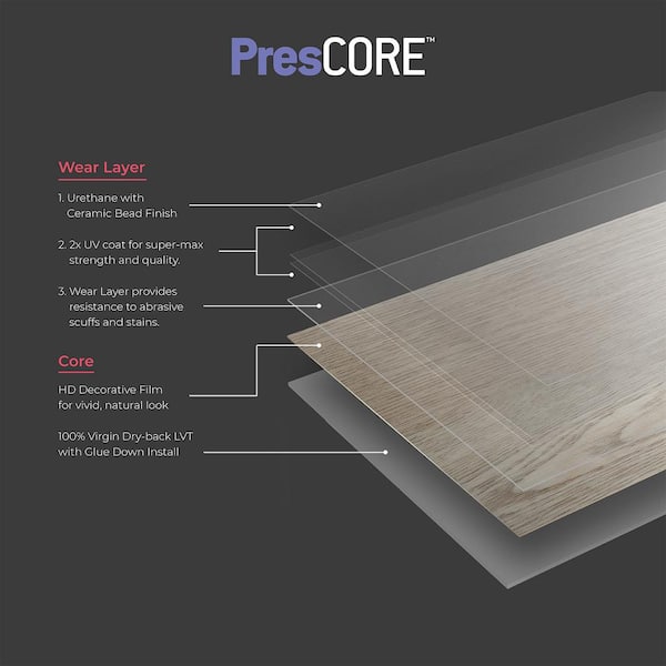 Lucida USA Glacier Off-white Stone Look 12-mil x 12-in W x 24-in L Waterproof Glue Down Luxury Vinyl Tile Flooring (36-sq ft/ Carton)