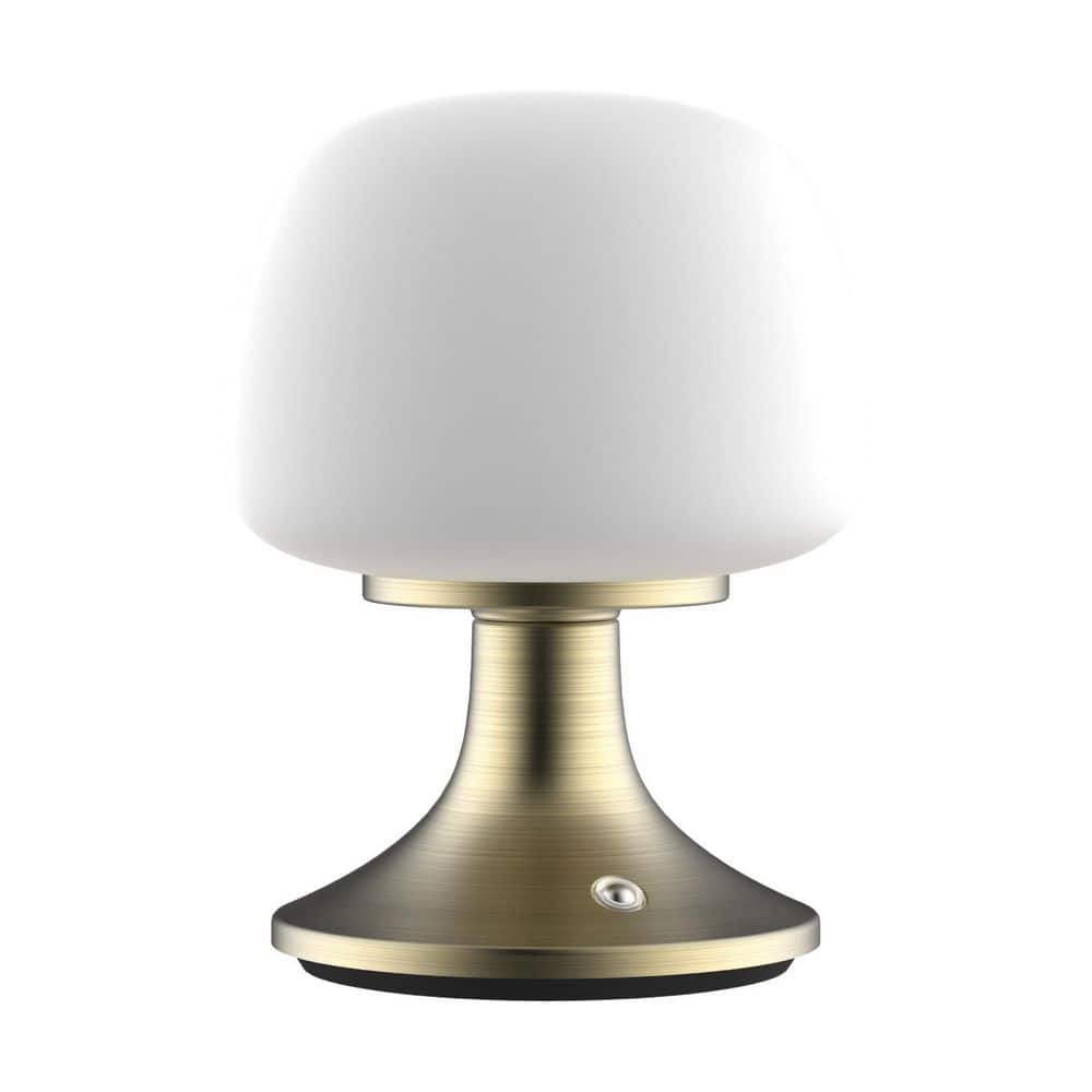 Verona 7.54 in. Brass 2700K Dimmable Cordless USB-C Rechargeable Glass Table Lamp for Living Room, Bedroom, Coffee Table price history on PriceWatchPro