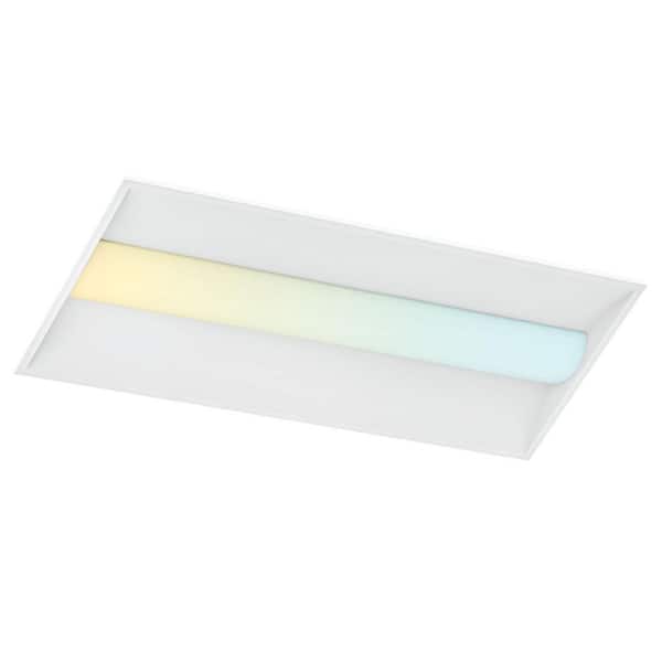 72-Watt 2 x 4 ft. Integrated LED Troffer Light 3000K-6000K, 3750-9000LM, 0-10V Dimmable, 120-277V ETL Listed DLC Premium