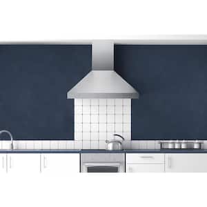 30 in. Convertible Wall Mount Range Hood with Changeable LED Aluminum Mesh Filters in Matte White