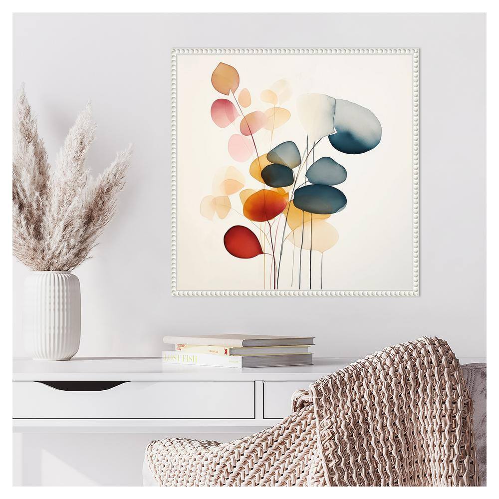 Fluid Floral Artistry II Abstract Canvas Print with White Frame