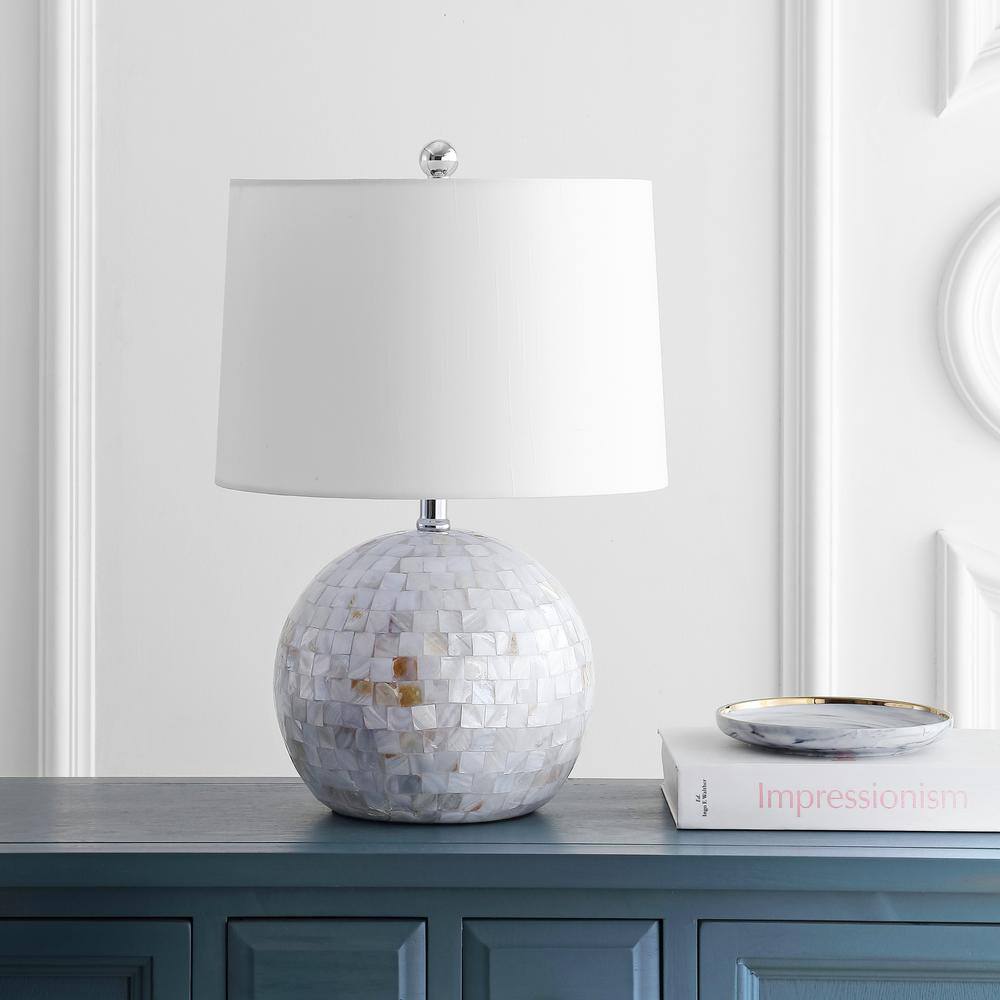 Mediterranean Pearl Fisher's 21" White Shell Table Lamp