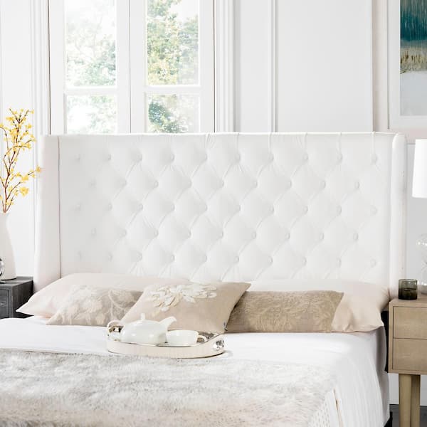 SAFAVIEH London White Queen Upholstered Headboard