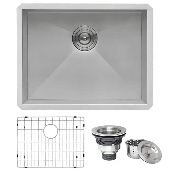 Ruvati 23 in. Undermount 16-Gauge Stainless Steel Single Bowl Kitchen Sink  RVH7100 - The Home Depot