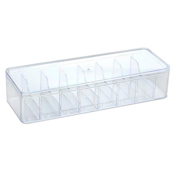 Cable Organizer with Wire Ties Clear Plastic Cord Charger Storage Box with Lid for Home Office Desk 2-Piece