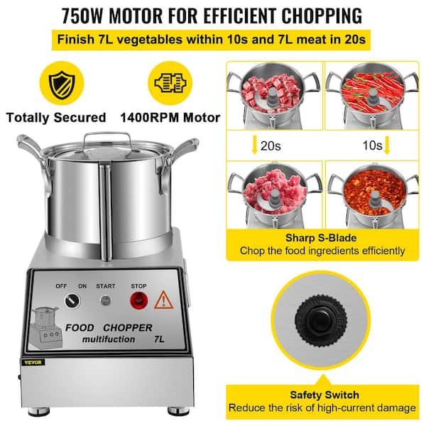 VEVOR Food Processor, 9 Cup Small Vegetable Chopper, 600 Watts 2 Speed  Electric Meat Processors, 10Pcs Blade & Disc, Built-in Storage Drawer,  Large