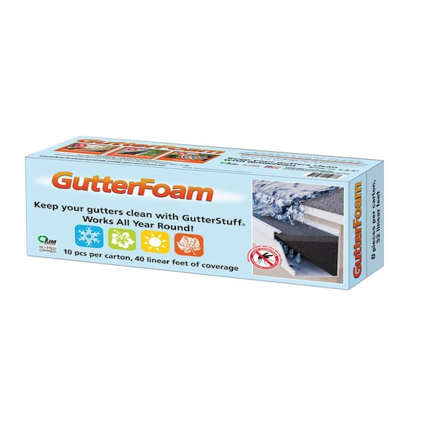 GutterFoam EZ 4 ft. Foam Filter Plastic Gutter Guard for 5 in. K-Style  (36-Pack) GFEZ-K5-36box-DS - The Home Depot
