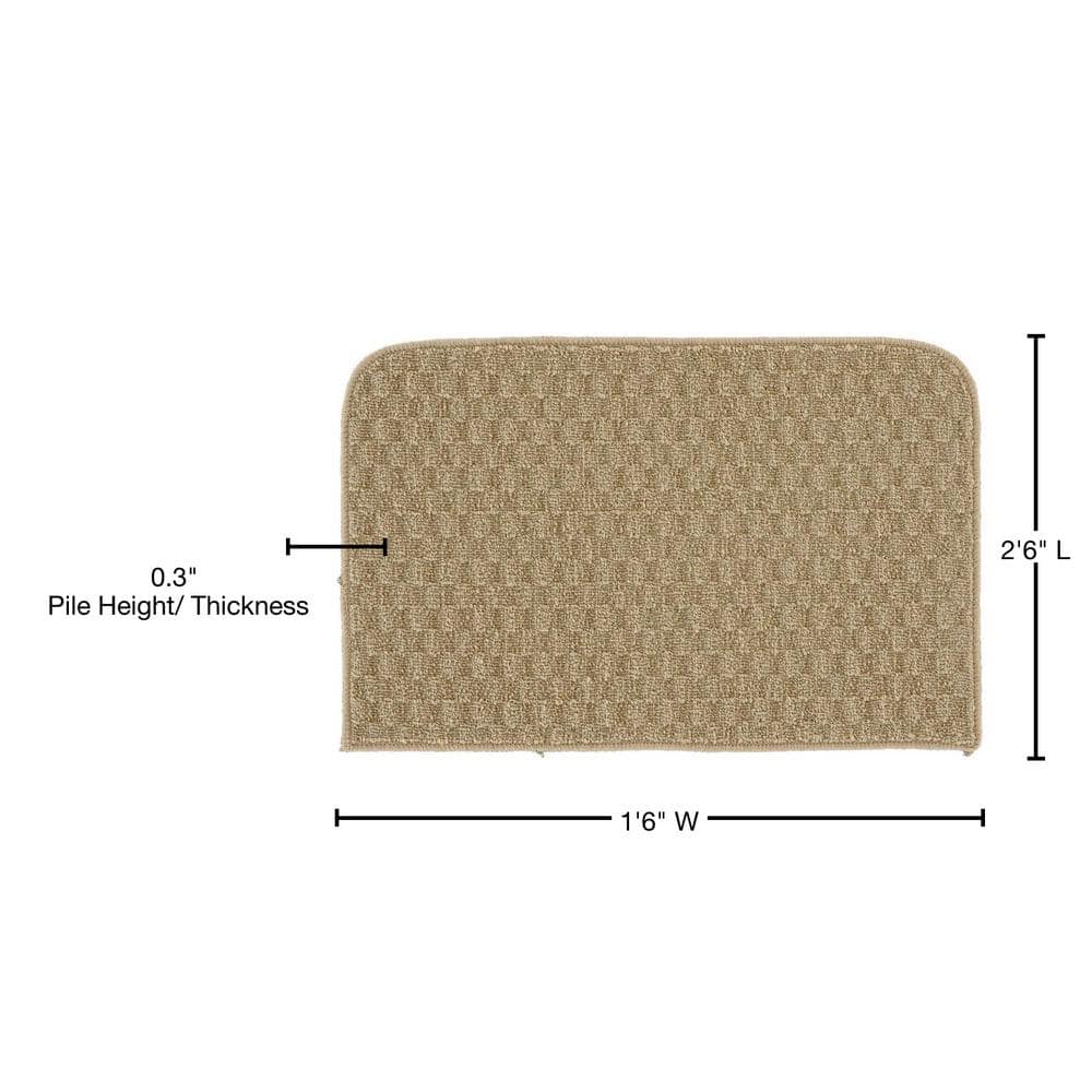Tan Tufted Synthetic Square Rug, 18" x 30"