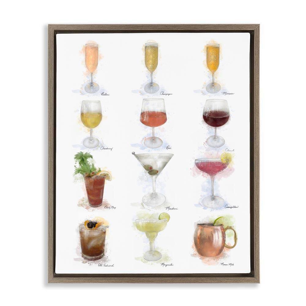 Soft Artisanal Cocktails Menu by Matthew Piotrowicz Brown Floater Frame Food Graphic Art Print 31 in. x 25 in. price history on PriceWatchPro