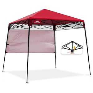 8 ft. x 8 ft. Slant Leg Lightweight Compact Portable Canopy (Red)