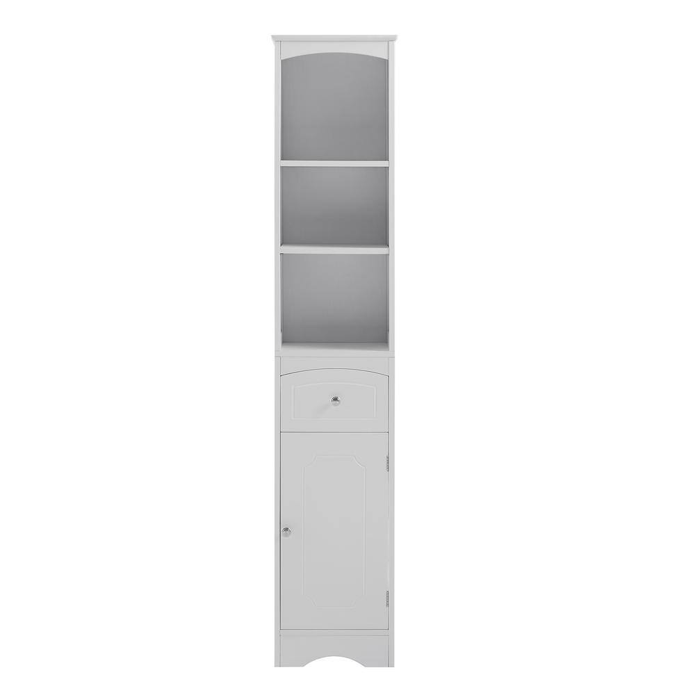 13.4 in. W x 9.1 in. D x 66.9 in. H White MDF Ready to Assemble Tall Bathro