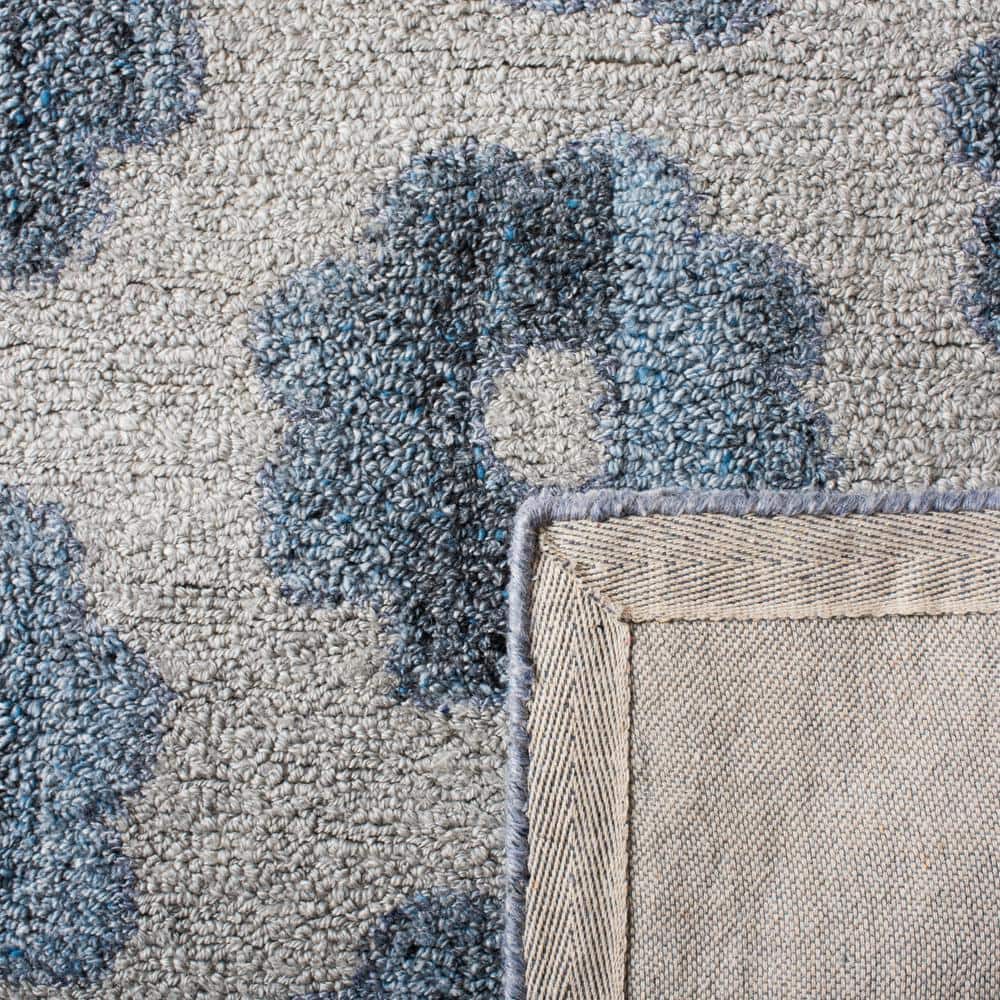 Handmade Abstract Gray Wool Non-Slip Area Rug 4' x 6'