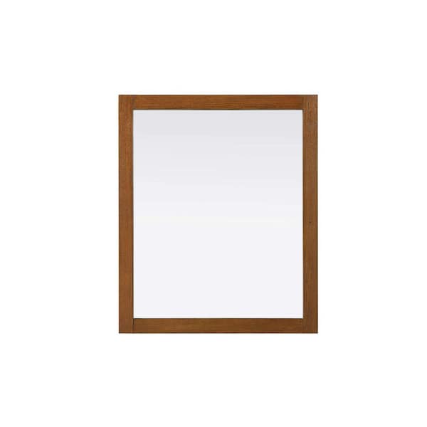 Brandy Walnut 30 in. W x 36 in. H Transitional Rectangle Mirror