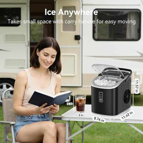 SIMZLIFE 9.4 in. 26.5 lb. Bullet Ice Countertop Portable Ice Maker
