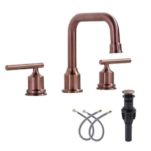8 in. Widespread Double Handle Bathroom Faucet in Rose Gold
