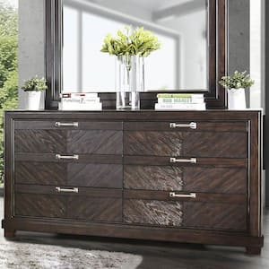 Masicon Modern Espresso 6-Drawer 66 in. Dresser