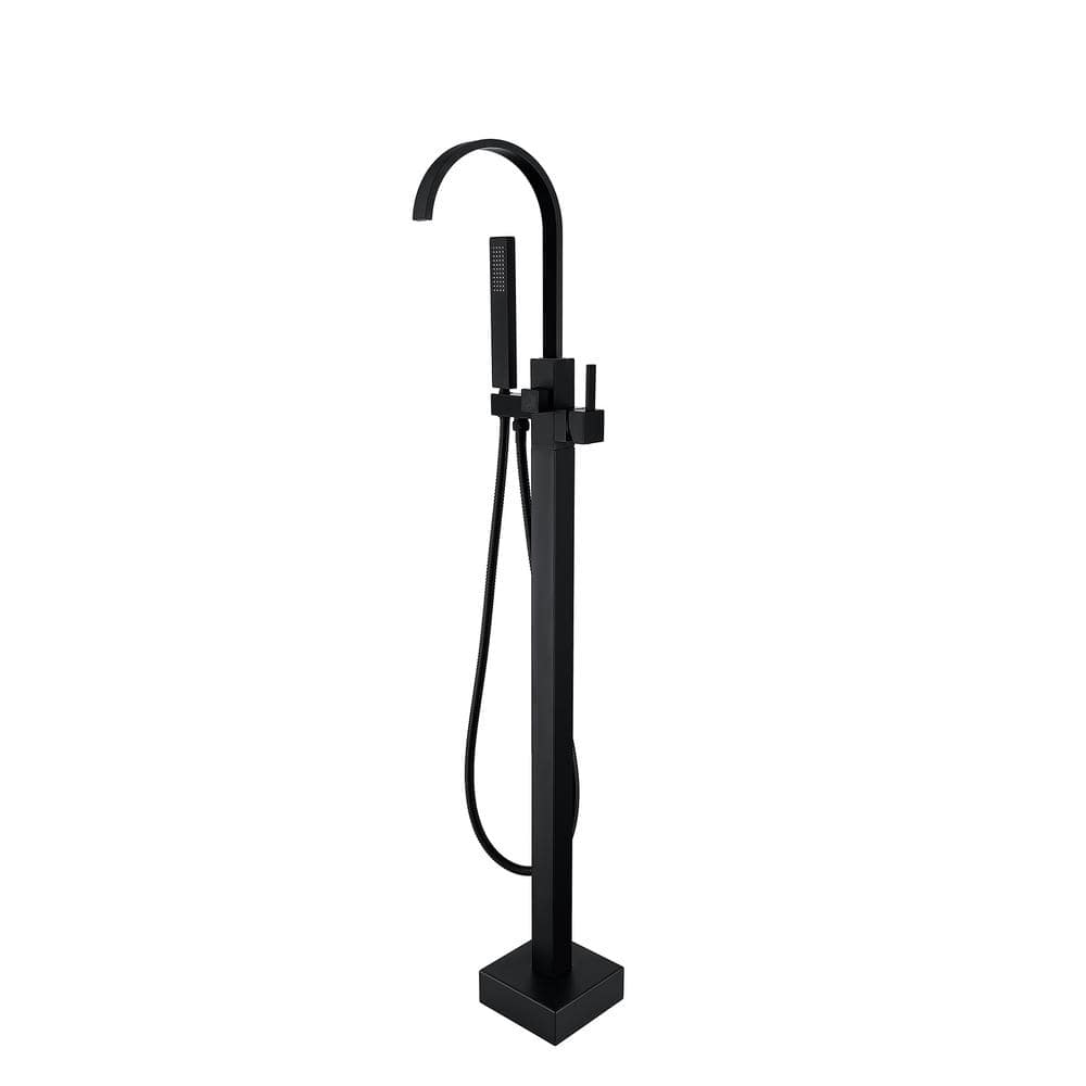 Staykiwi Single Handle Freestanding Tub Faucet With Hand Shower In Matte Black Sktctf06 Mb 7897