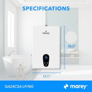 High Efficiency 8.34 GPM CSA Certified Residential Multiple Points of Use Liquid Propane Gas Tankless Water Heater